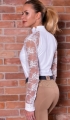 koszula, shirt, startowa, damska, turniejowa, elegancka, show
zawody, konne, jeździeckie, grey, szara, gipiura ,koronka
Bluzka ze białą stójką ozdobną,perły ,aplikacja,cyrkonie, łezka,siateczka