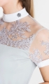 koszula, shirt, startowa, damska, turniejowa, elegancka, show
zawody, konne, jeździeckie, grey, szara, gipiura ,koronka
Bluzka ze białą stójką ozdobną, aplikacja, cyrkonie, łezka, siateczka