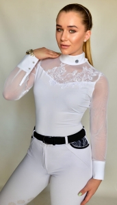Koszula Jeździecka Damska Biała KIMBERLY z długim rękawem Design By Dalia