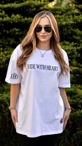 Koszulka T-shirt Jeździecki „RIDE WITH HEART” CLASSIC Design By Dalia