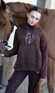 Damska Bluza Jeździecka Brązowa RIDE WITH HEART CHOCOLATE Design By Dalia