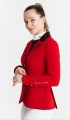 elegancki, show Jacket,plastron, broszka z cyrkoni
damski na zawody konne,jeździeckie 
z ozdobnym wykończeniem ,kołnierz,wypustki 
cyrkonie jak swarovski,koronka elastyczna,kadra