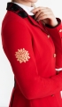 elegancki, show Jacket,plastron, broszka z cyrkoni
damski na zawody konne,jeździeckie 
z ozdobnym wykończeniem ,kołnierz,wypustki 
cyrkonie jak swarovski,koronka elastyczna,kadra narodowa