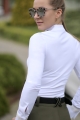 Koszula startowa
Koszula damska turniejowa,
elegancka show
damska na zawody konne
na zawody jeździeckie 
Bluzka ze białą stójką ozdobną
Bluzka z białymi mankietami ozdobnymi