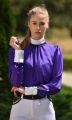 Koszula damska turniejowa
Koszula elegancka violet
Bluzka damska na zawody konne
Bluzka damska na zawody jeździeckie 
Bluzka ze stójką ozdobną
Bluzka z mankietami ozdobnymi