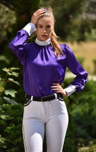 Koszula Jeździecka Startowa Damska Fioletowa VIOLET Design By Dalia