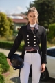 frak startowy,ujeżdzeniowy,skokowy
damski turniejowy,plastron,broszka z cyrkoni
elegancki, show Jacket,plastron, broszka z cyrkoni
damski na zawody konne,jeździeckie