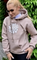 bluza beżowa, treningowa, jeździecka, casualowa, kangurka, z kapturem, bawełniana, troczki w kapturze i ściągaczu, ciepła i  miła w dotyku.