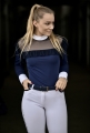 Koszula startowa
damska turniejowa
elegancka show
damska na zawody konne,jeździeckie 
z białą stójką ozdobną
z białymi mankietami ozdobnymi
cyrkonie svarowski,siateczka elastyczna