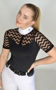 Koszula Jeździecka Damska Czarna BLACK SAMAYA z krótkim rękawem Design By Dalia