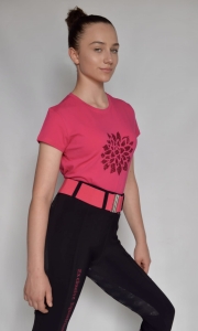  T-shirt Jeździecki Damski Różowy SUSIE Design By Dalia