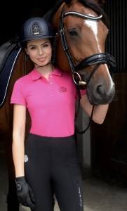 Koszulka Jeździecka Polo Damska Różowa Ashlyn Design By Dalia